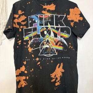 Pink Floyd Black and Orange Tie-Dye T-Shirt